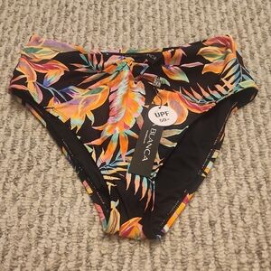 La Blanca Multicolor Leaf Print Bikini Bottom Size 8